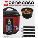 Bene Casa Electric Pressure Cooker, Red, 8 LT, thumbnail image 1 of 7