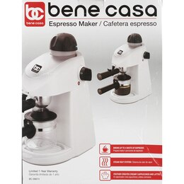 Bene Casa Espresso Coffee Maker with 2 Cups and Saucers Set