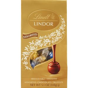 Lindt Lindor Assorted Chocolate Candy Truffles, Chocolate with Smooth, Melting Truffle Center, 5.1 oz
