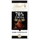 Lindt Excellence 70% Cocoa Dark Chocolate Candy Bar, Dark Chocolate, 3.5 oz, thumbnail image 1 of 7