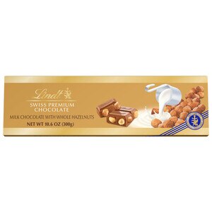  Lindt Swiss Premium Chocolate Gold Bar, Milk Chocolate with Whole Hazelnuts, 10.6 OZ 