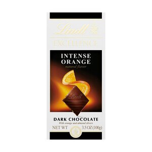  Lindt EXCELLENCE Intense Orange Dark Chocolate Bar, Dark Chocolate Candy with Orange and Almond Slivers, 3.5 oz. Bar 