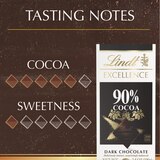 Lindt Excellence 90% Cocoa Dark Chocolate Candy Bar, 3.5 oz, thumbnail image 5 of 7