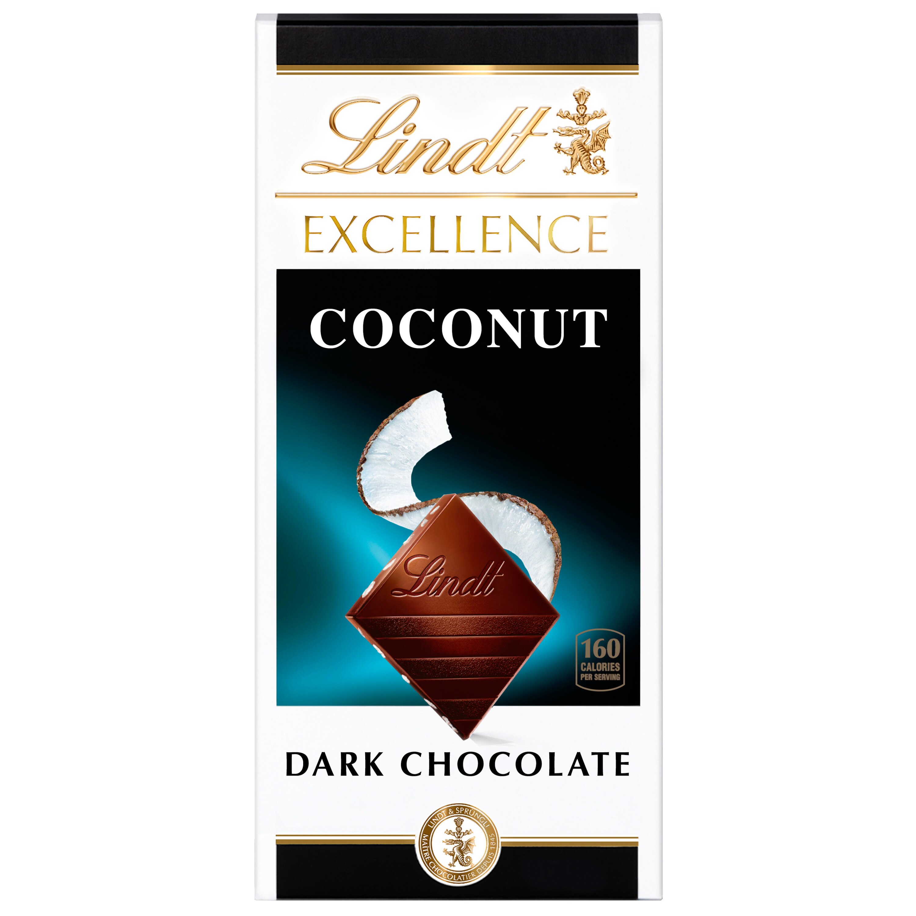 Lindt EXCELLENCE Coconut Dark Chocolate Bar, Dark Chocolate Candy with Coconut Flakes, 3.5 OZ