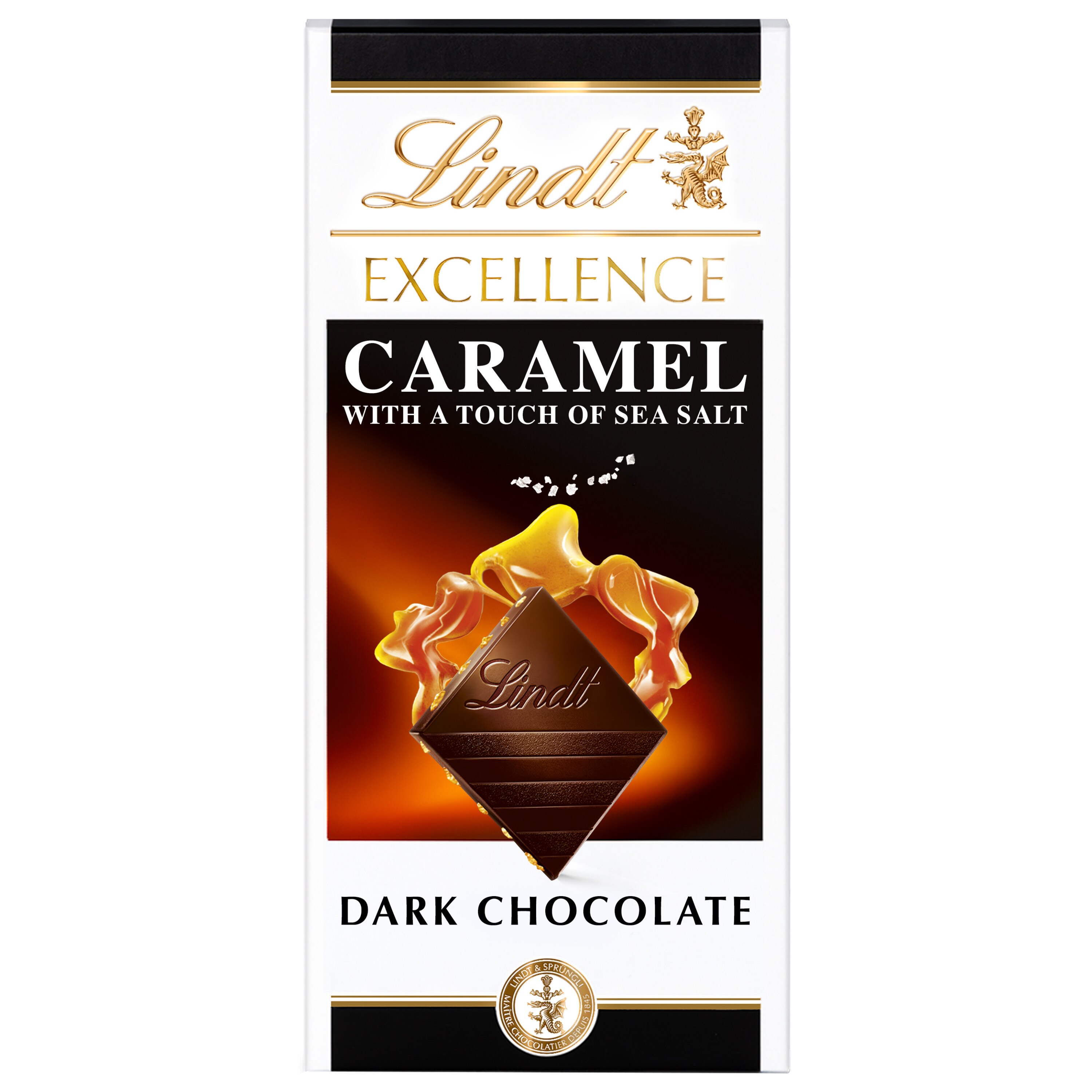 Lindt Excellence Caramel Sea Salt Dark Chocolate Candy Bar, 3.5 oz