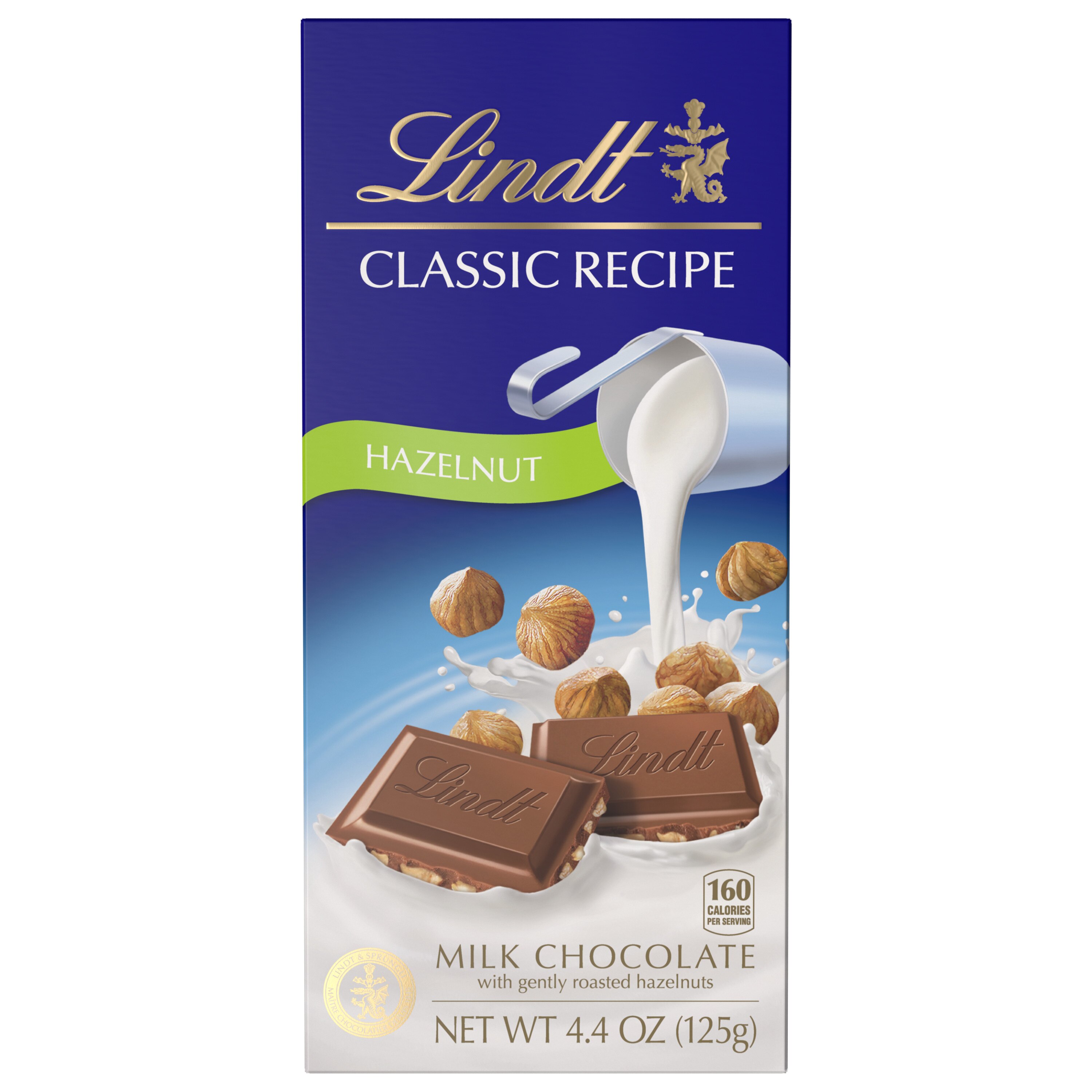 Lindt CLASSIC RECIPE Hazelnut Milk Chocolate Bar, 4.4 OZ