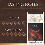 Lindt Excellence Chili Dark Chocolate Candy Bar, Dark Chocolate Infused with Spicy Red Chili, 3.5 oz, thumbnail image 4 of 7