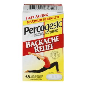Percogesic Backache Relief Pain Reliever Coated Caplets - 48 CT