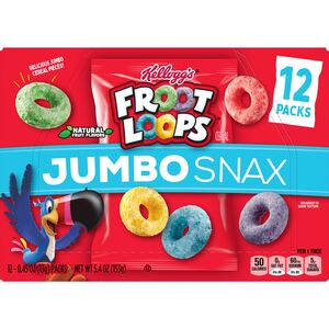 Kellogg's Froot Loops Jumbo Snax - Cereal, 12 u.