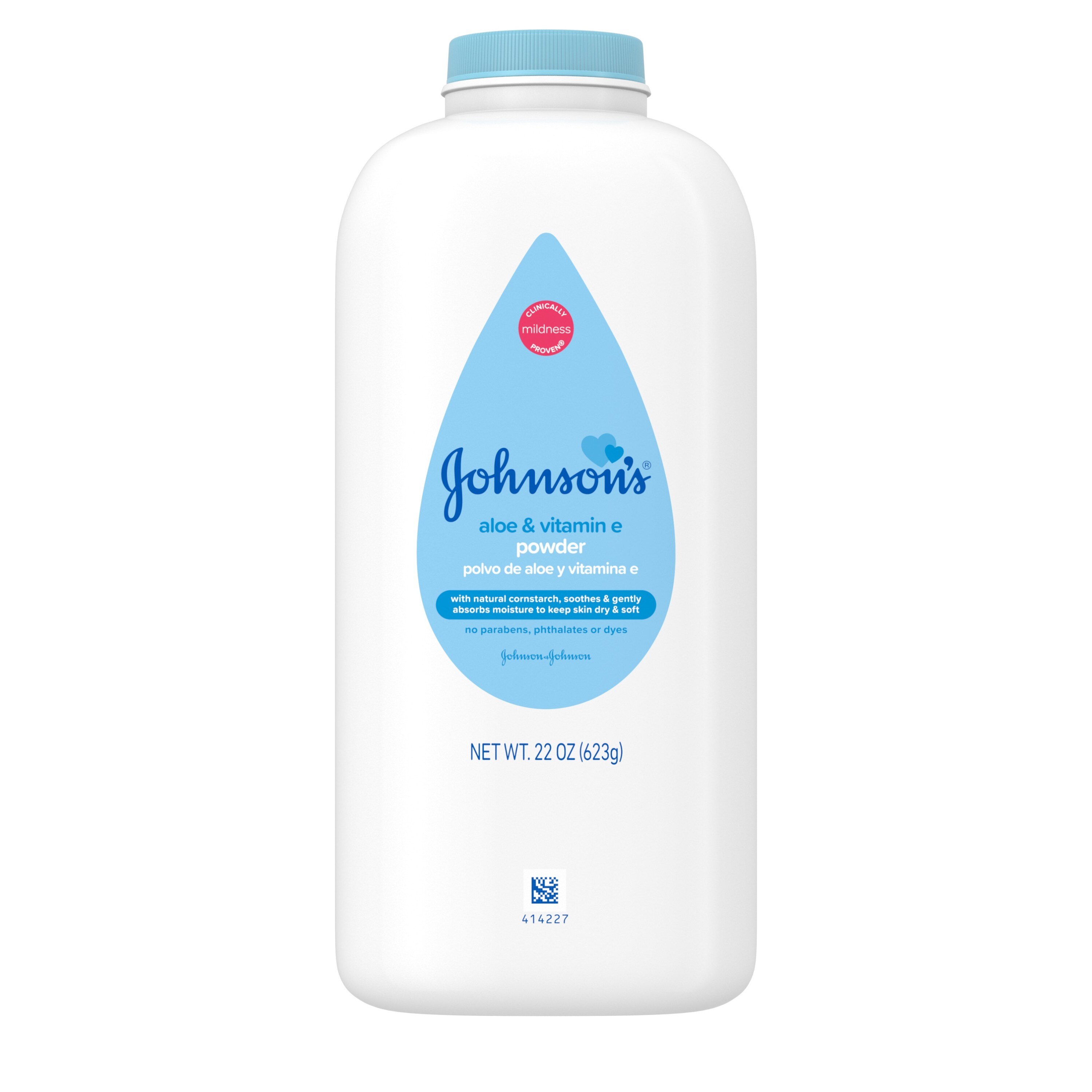 Johnson's - Polvo para bebé, calmante con áloe y vitamina E, 22 oz