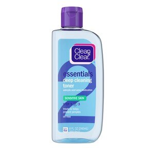 Clean & Clear Essentials - Tónico de limpieza profunda para piel sensible, 8 oz