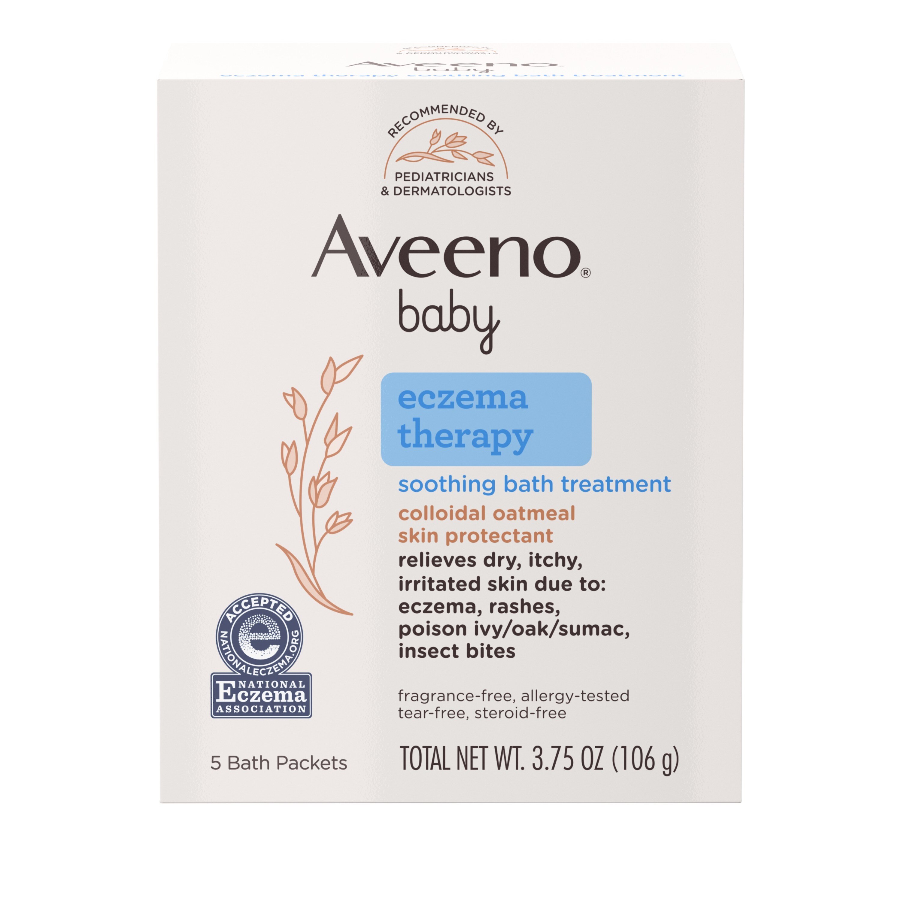 Aveeno Baby Eczema Therapy Soothing Bath Treatment, Oatmeal, 5 CT