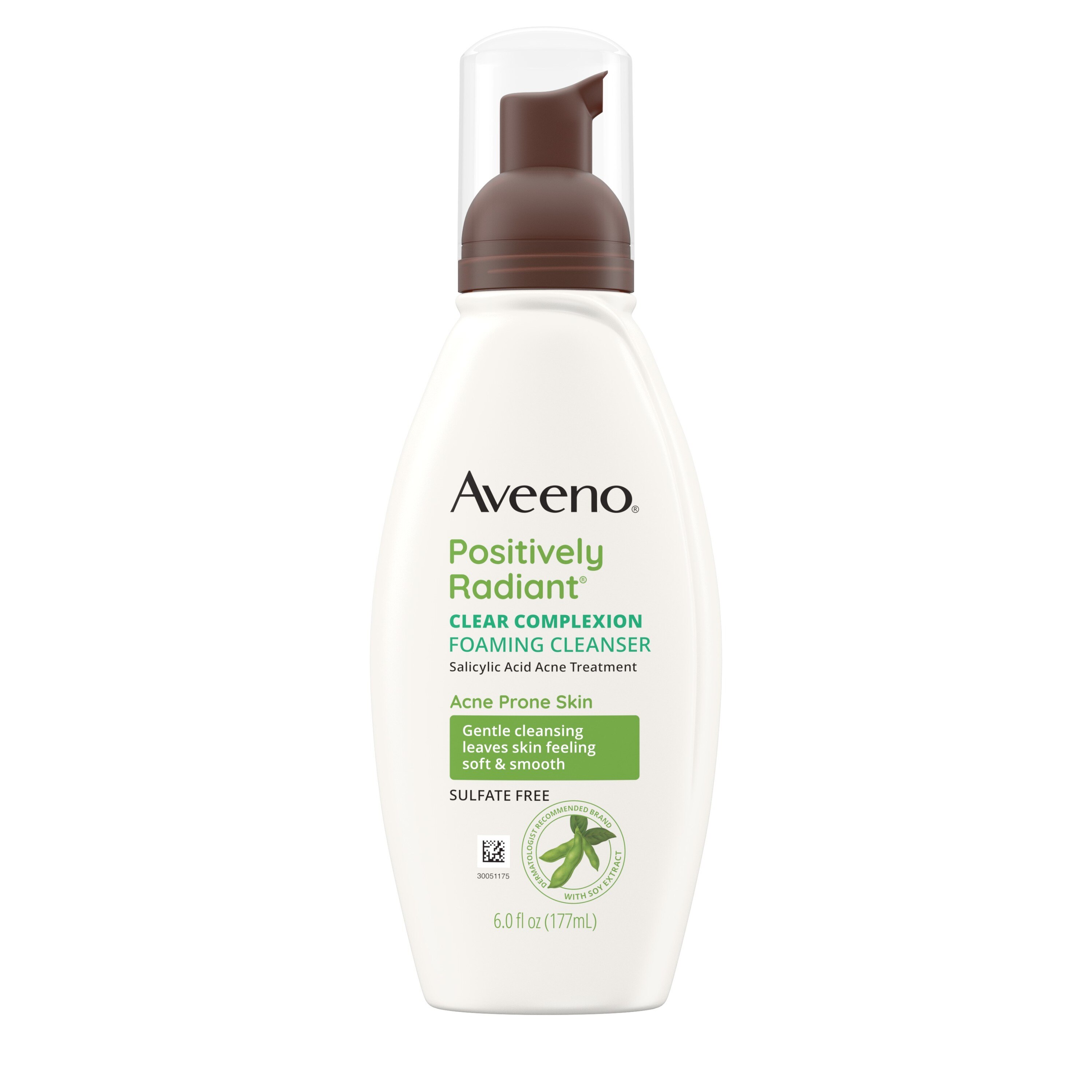 Aveeno Clear Complexion - Limpiador facial con espuma, sin aceite, 6 oz