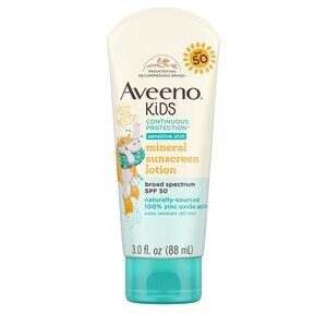 Aveeno Kids Continuous Protection - Protector solar mineral, FPS 50, 3 oz