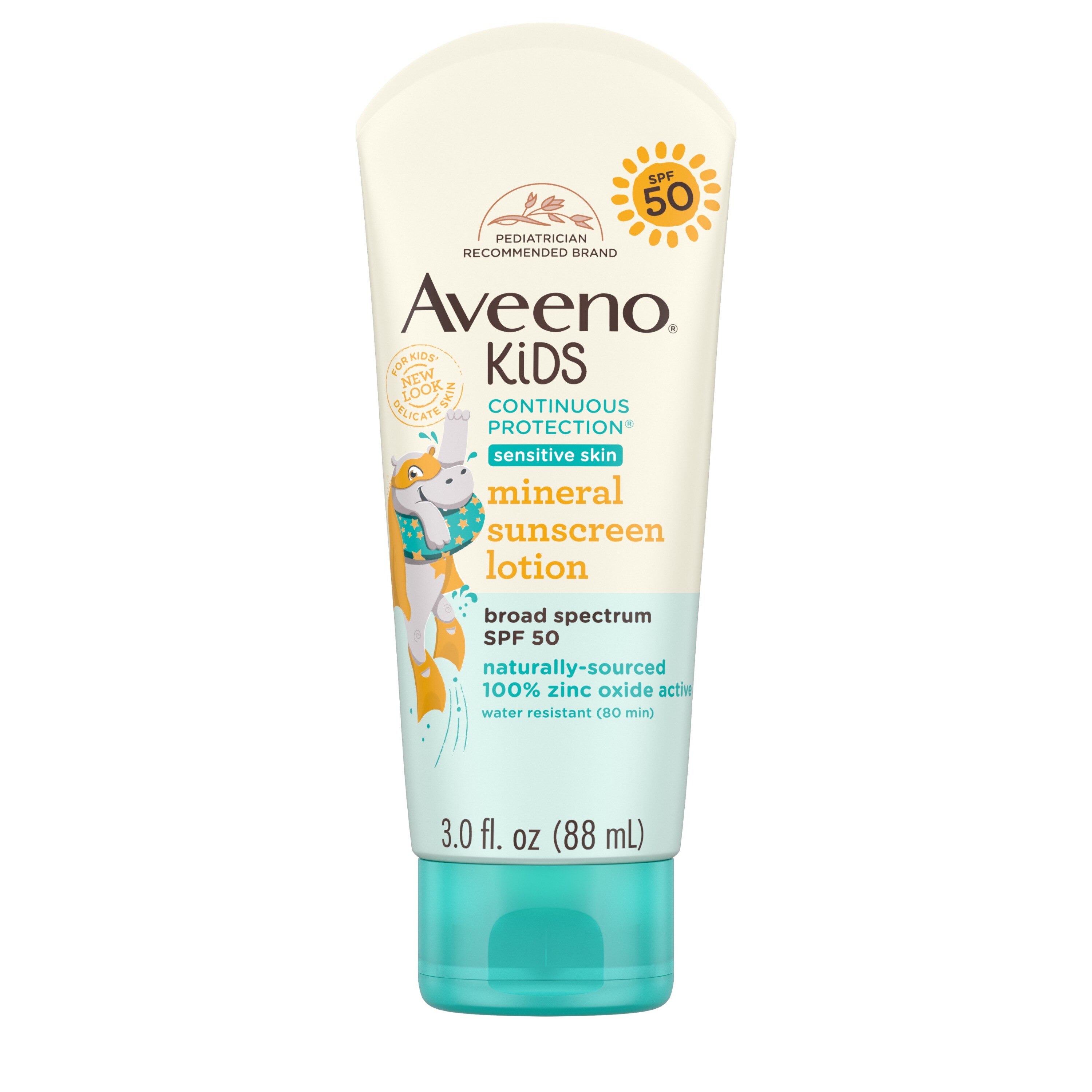 Aveeno Kids Continuous Protection Mineral Sunscreen, SPF 50 - 3 Oz , CVS