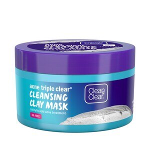  Clean & Clear Acne Triple Clear Clay Face Mask, Salicylic Acid, 3.5 OZ 