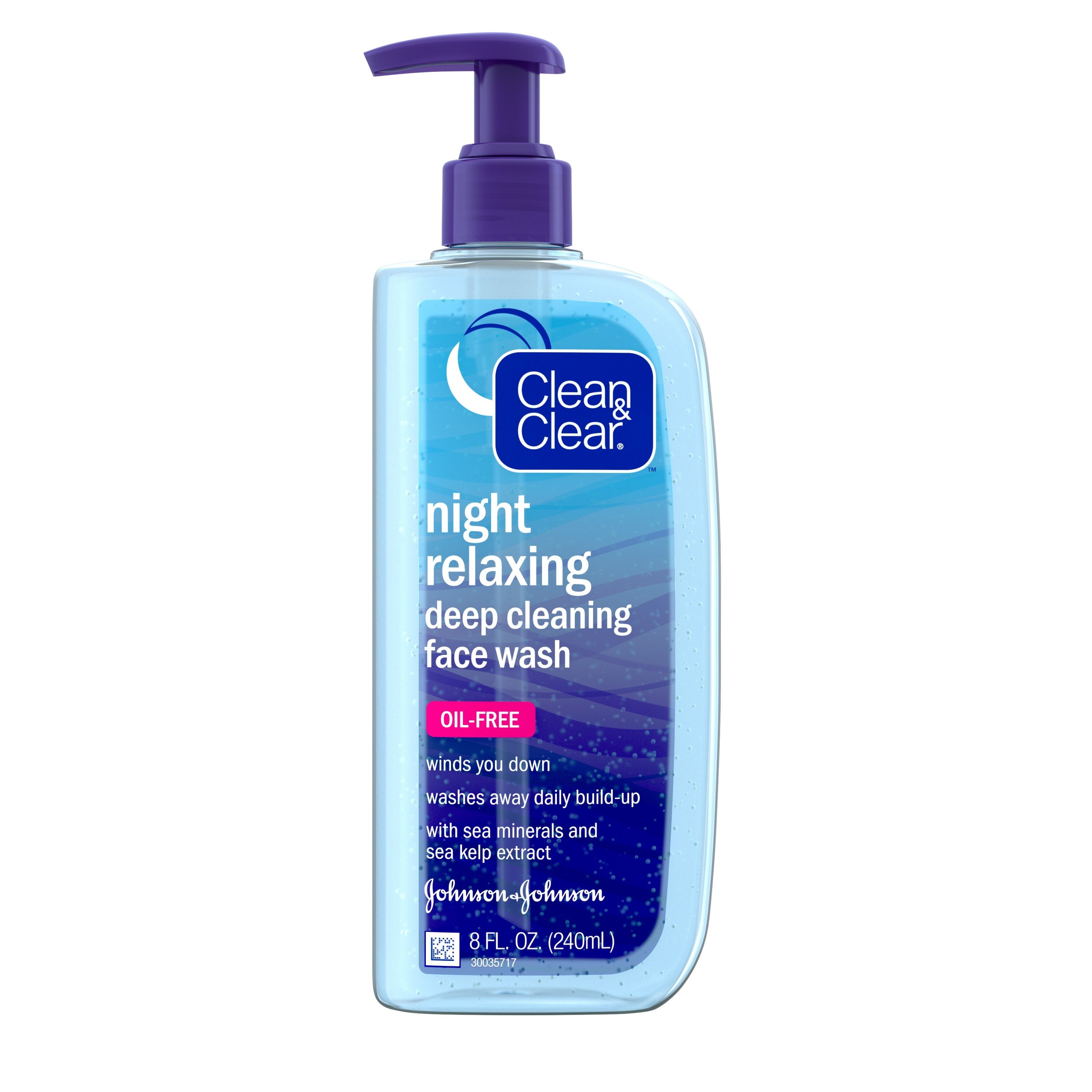Clean & Clear Night Relaxing - Limpiador facial profundo, sin aceite, 8 oz