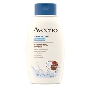 Aveeno Skin Relief Gentle Scent Body Wash For Sensitive Skin, Nourishing Coconut, 12 Fl. Oz