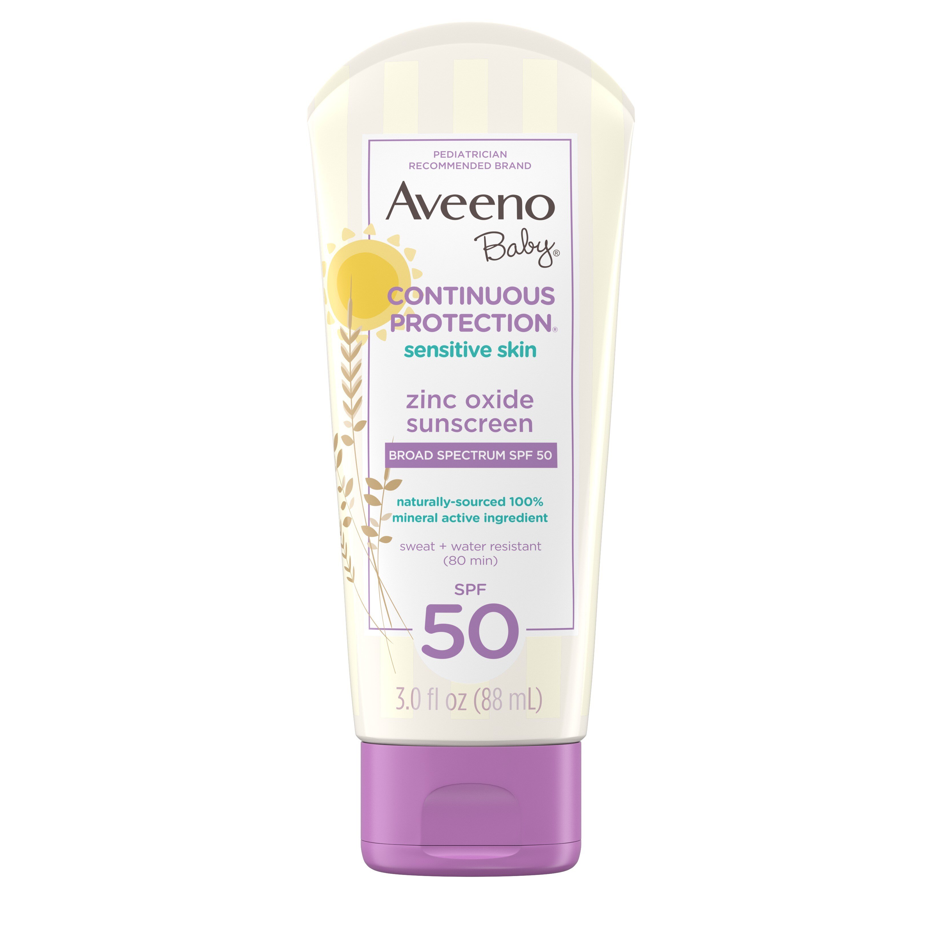 Aveeno Baby Zinc Oxide Sunscreen SPF 50, 3 FL Oz - 3 Oz , CVS