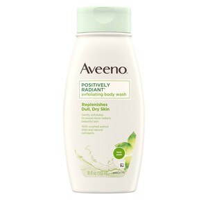 Aveeno Positively Radiant - Gel de baño exfoliante, 18 oz