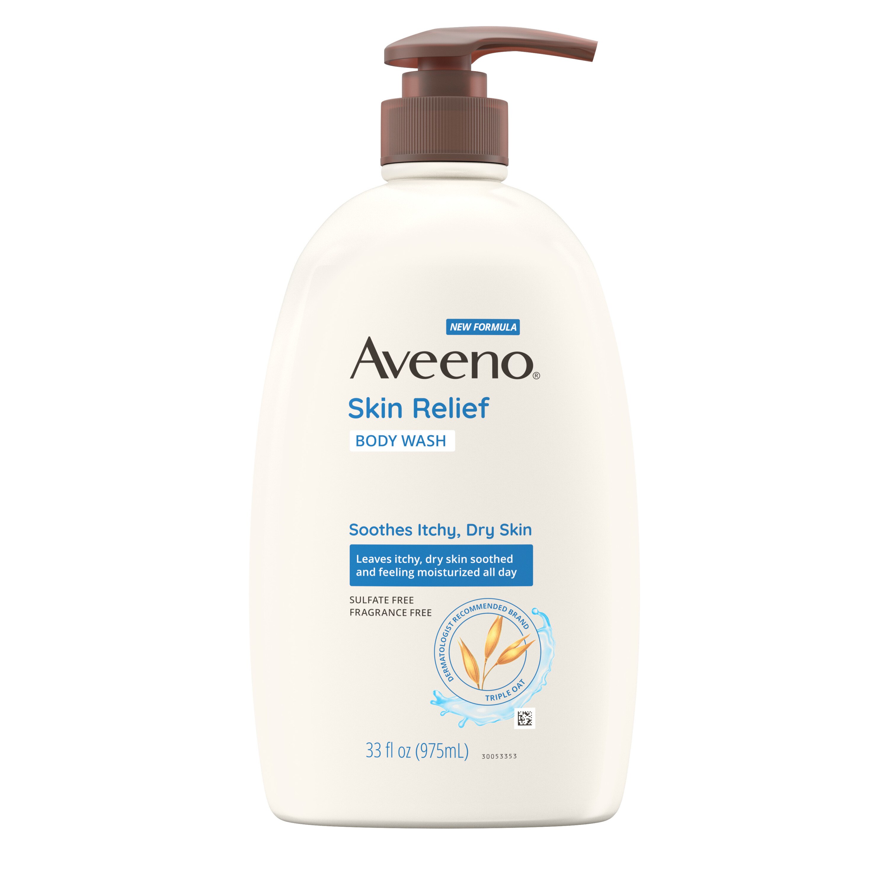 Aveeno Skin Relief Fragrance-Free Body Wash for Dry Skin, 33 OZ