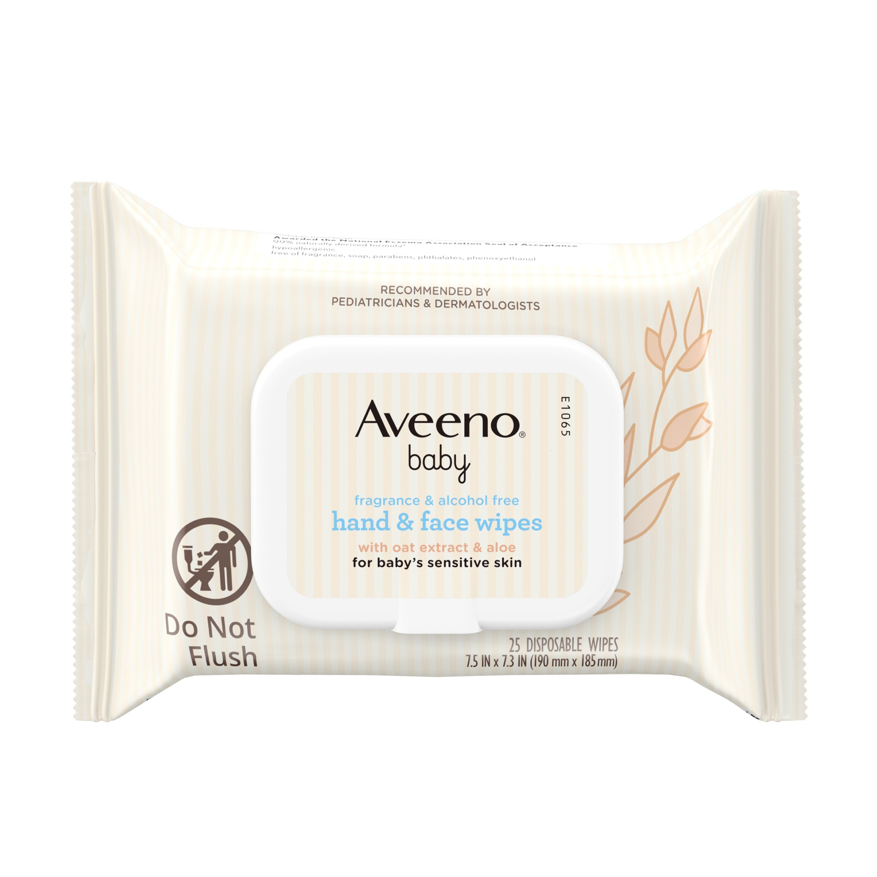 Aveeno Baby Hand & Face Cleansing Wipes with Oat Extract, 25 CT