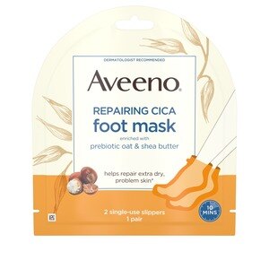  Aveeno Repairing CICA Moisturizing Foot Mask with Oat, 2 Slippers 
