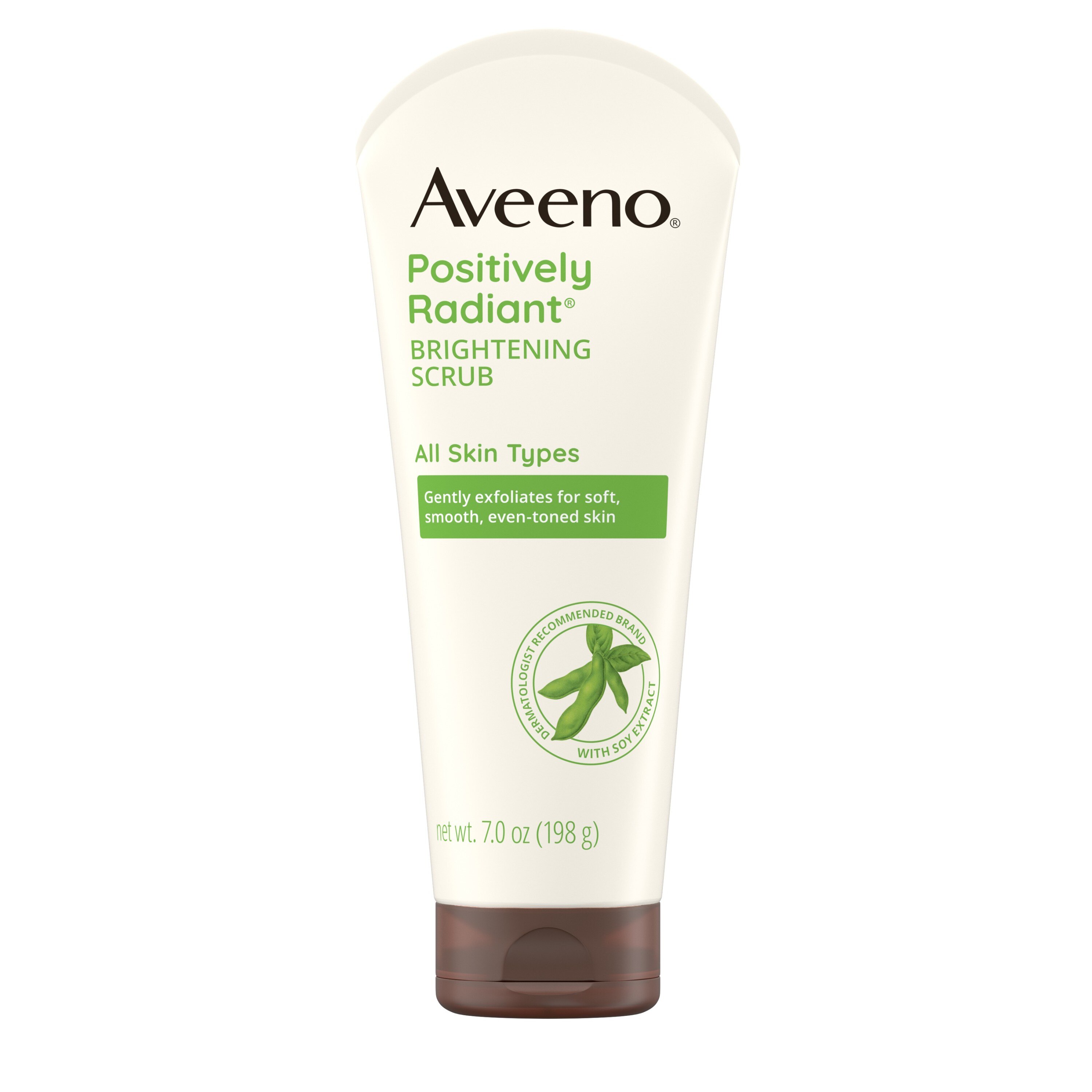 Aveeno Positively Radiant - Exfoliante facial iluminador, 7 oz.