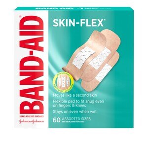 Band-Aid Brand Skin-Flex Adhesive Bandages, Assorted Sizes, 60 CT
