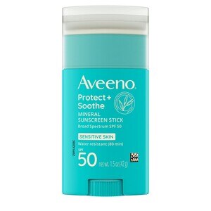 Aveeno Positively Mineral - Protector solar en barra con óxido de cinc, FPS 50, 1.5 oz