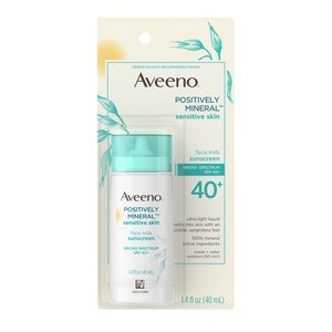 Aveeno Positively Mineral Sensitive Skin SPF 40+ Face Milk, 1.4 Oz , CVS