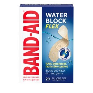 Band-Aid Brand Water Block Flex Adhesive Bandages, All One Size, 20 CT
