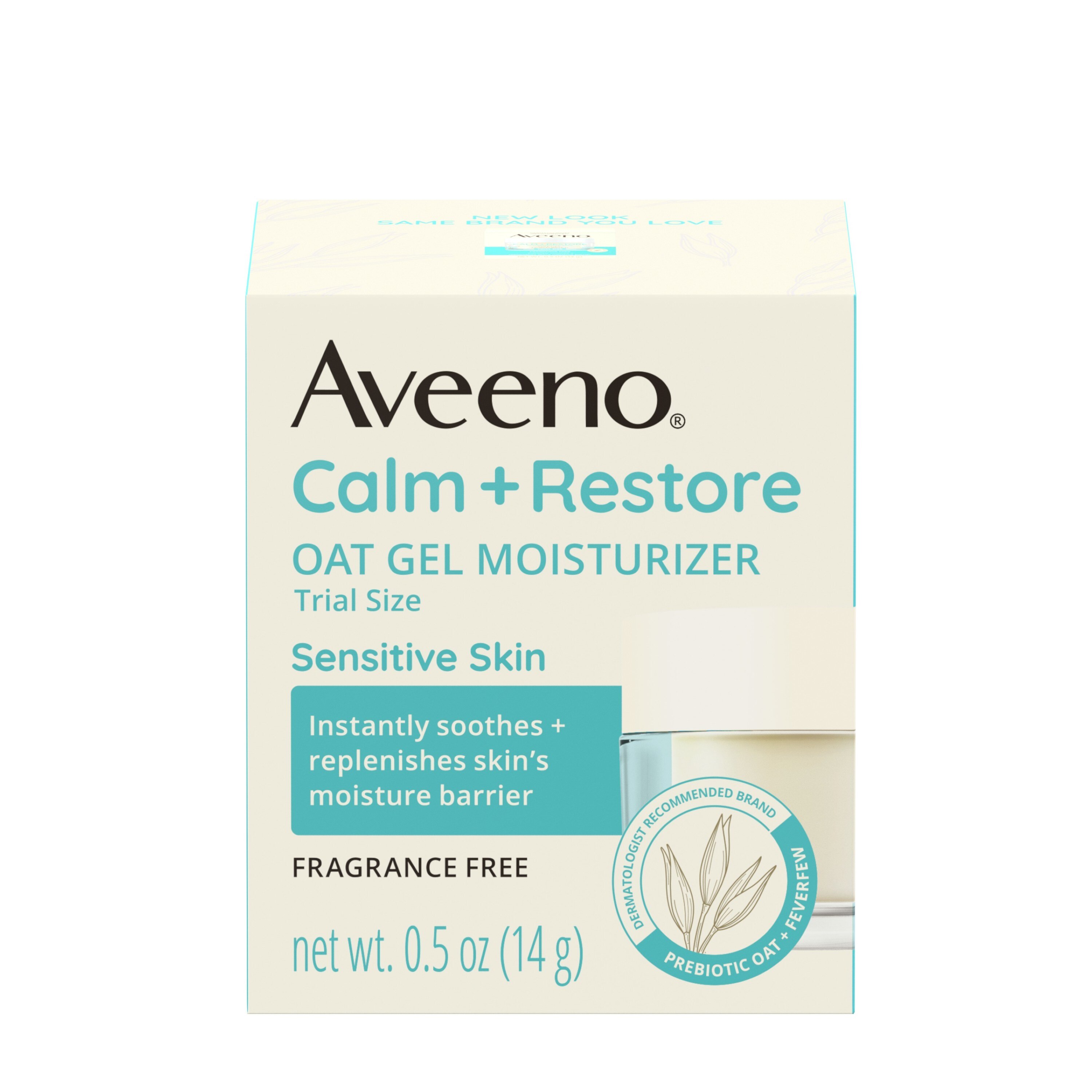 Aveeno Calm + Restore - Gel hidratante de avena para rostro para piel sensible, tamaño de muestra, 0.5 oz