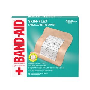 Band-Aid Brand Skin-Flex Adhesive Flexible Wound Covers, Large, 6 CT