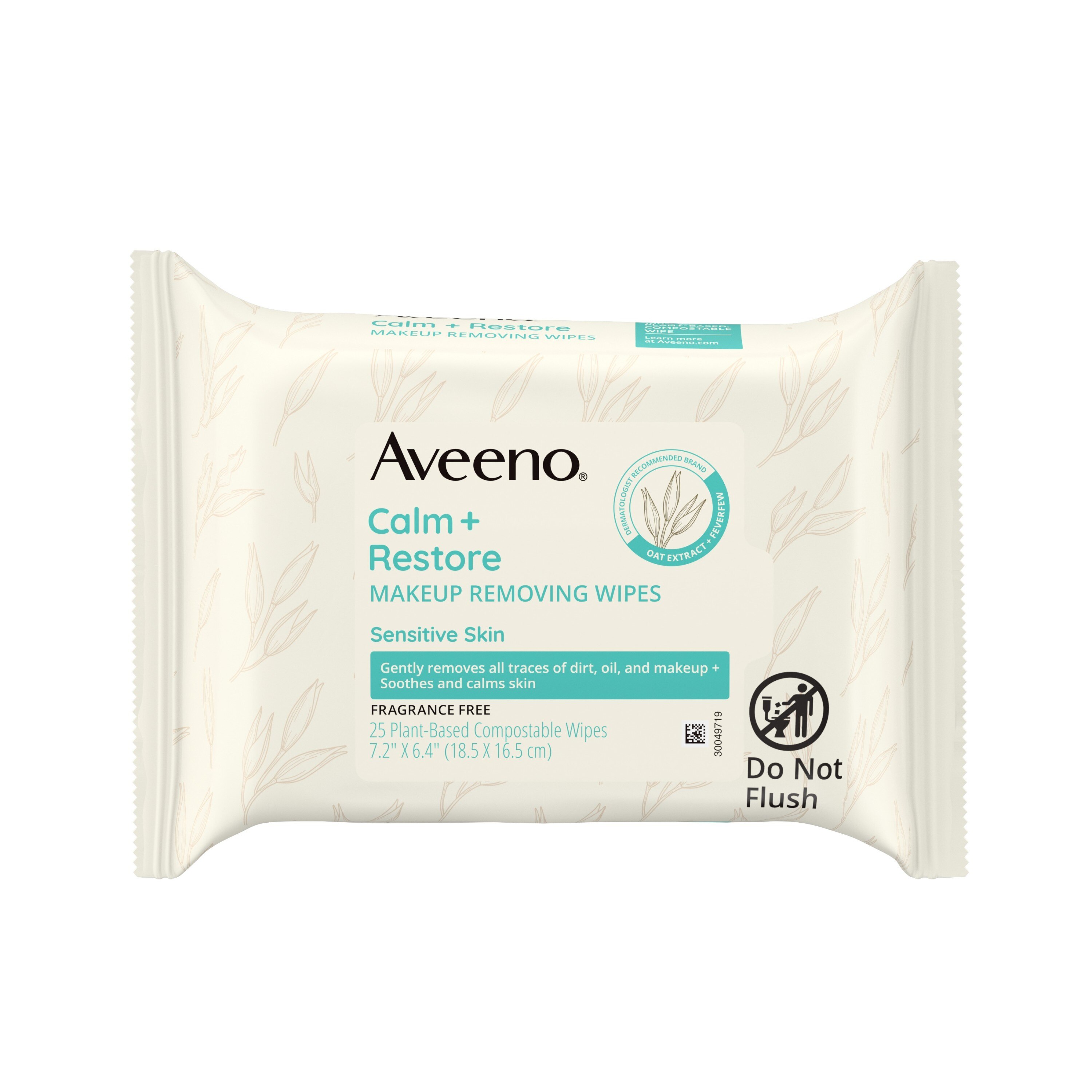 Aveeno Calm + Restore Nourishing Makeup Remover Face Wipes, 25CT