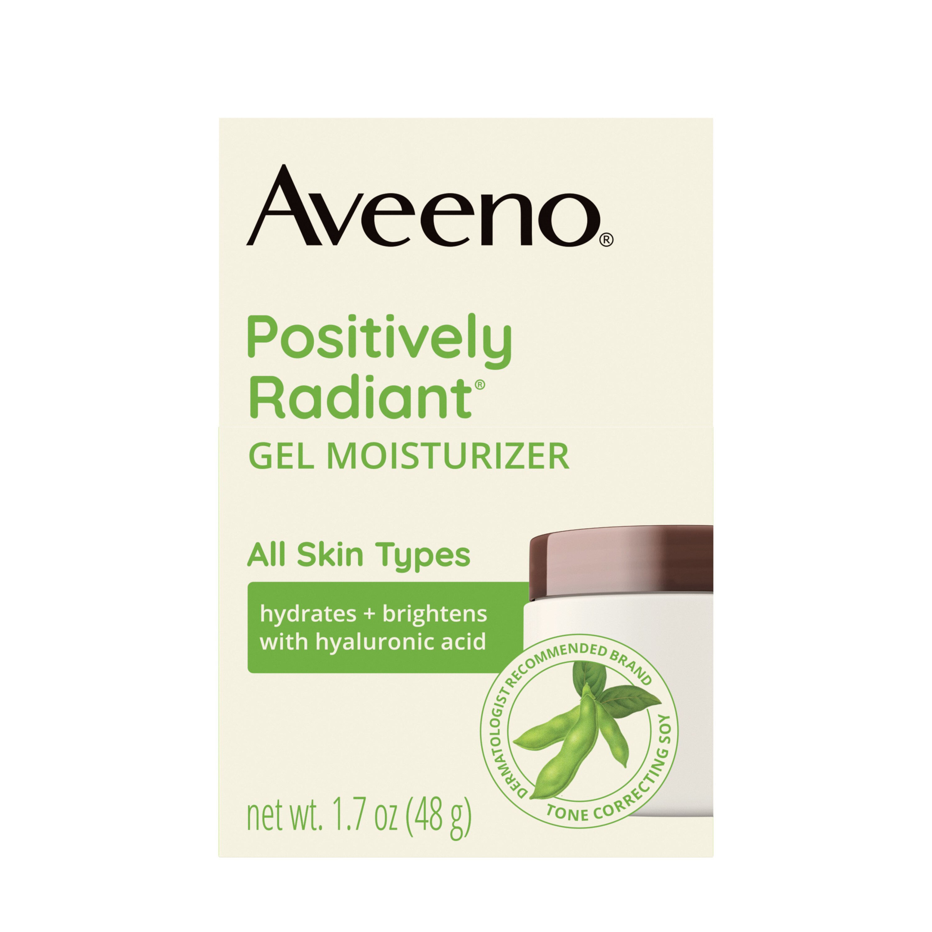Aveeno Positively Radiant Daily Gel Face Moisturizer, Oil-Free, 1.7 OZ