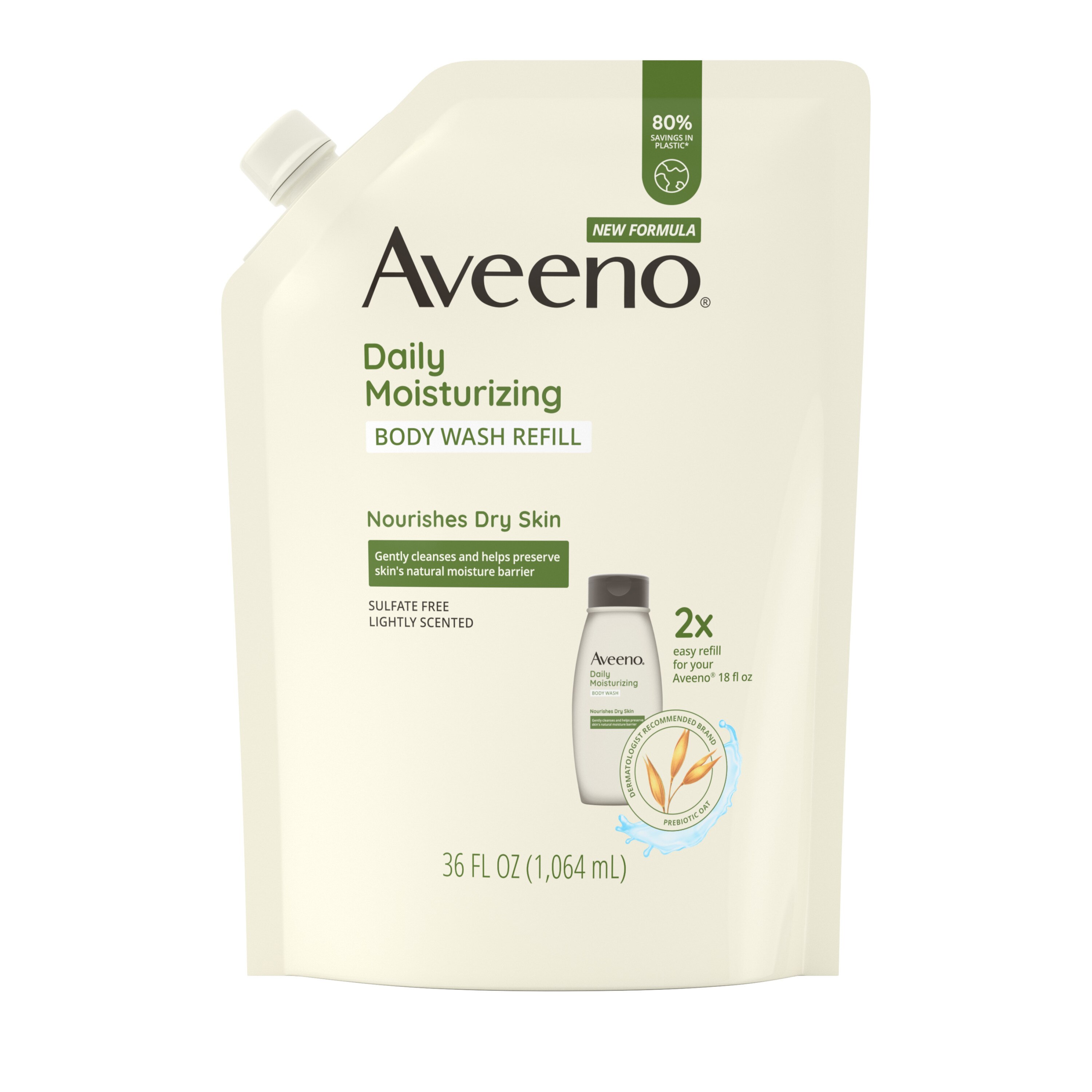 Aveeno Daily Moisturizing Body Wash Refill, 36 OZ