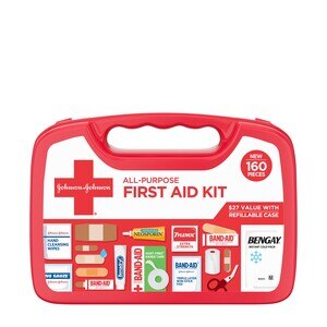 Johnson & Johnson All-Purpose First Aid Kit, 160 Ct , CVS