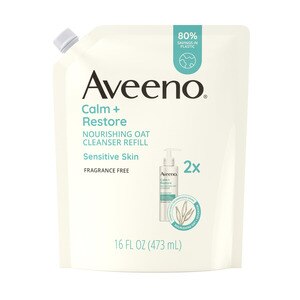 Aveeno Calm + Restore Nourishing Oat Facial Cleanser Refill, 16 OZ