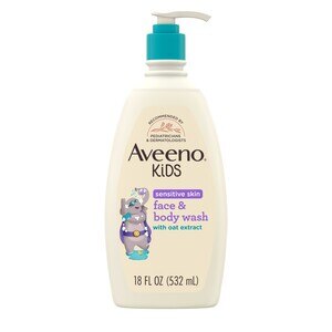 Aveeno Kids Sensitive Skin Face & Body Wash, Hypoallergenic, 18 fl. oz