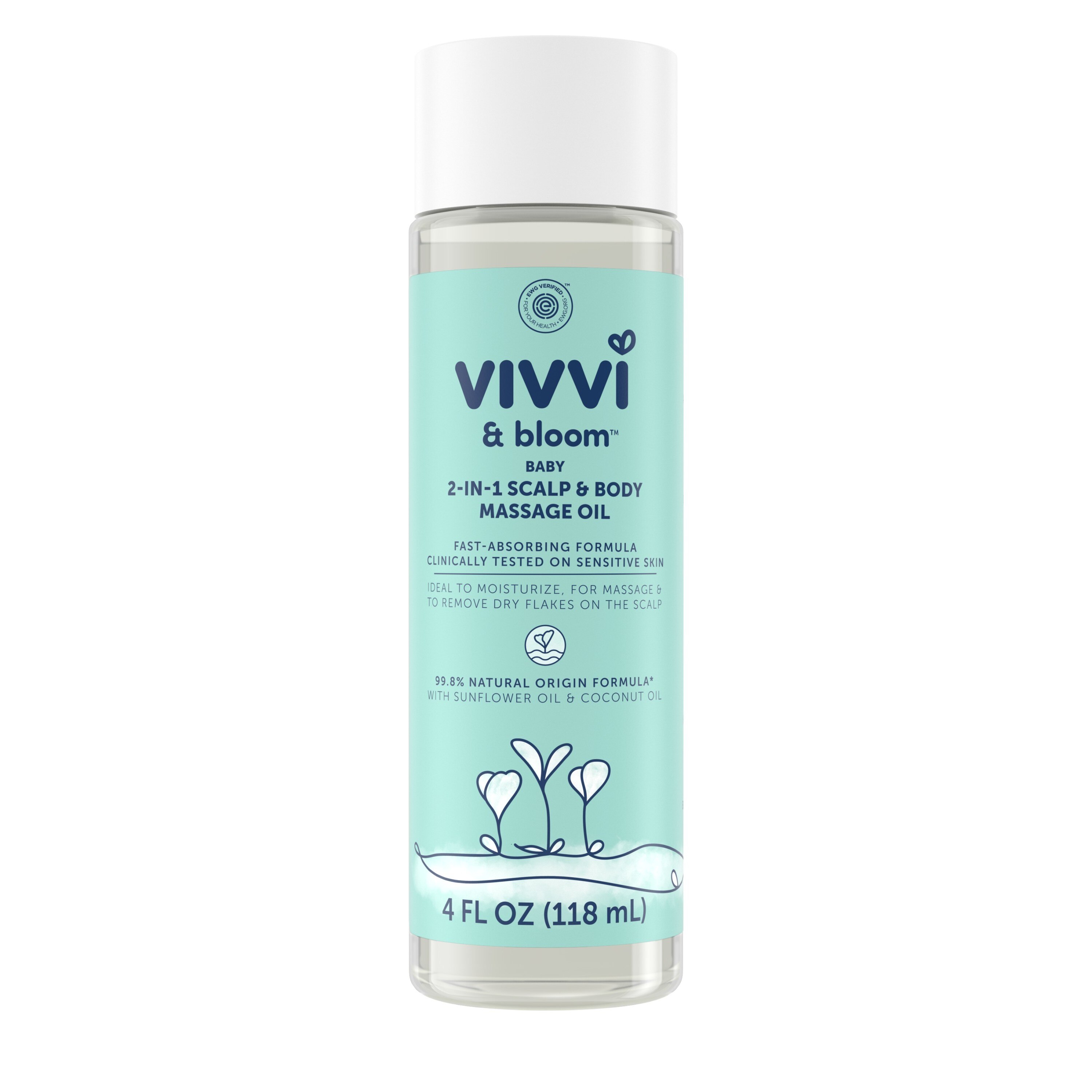 Vivvi & Bloom Gentle 2-in-1 Baby Scalp & Body Massage Oil, 4 fl. oz