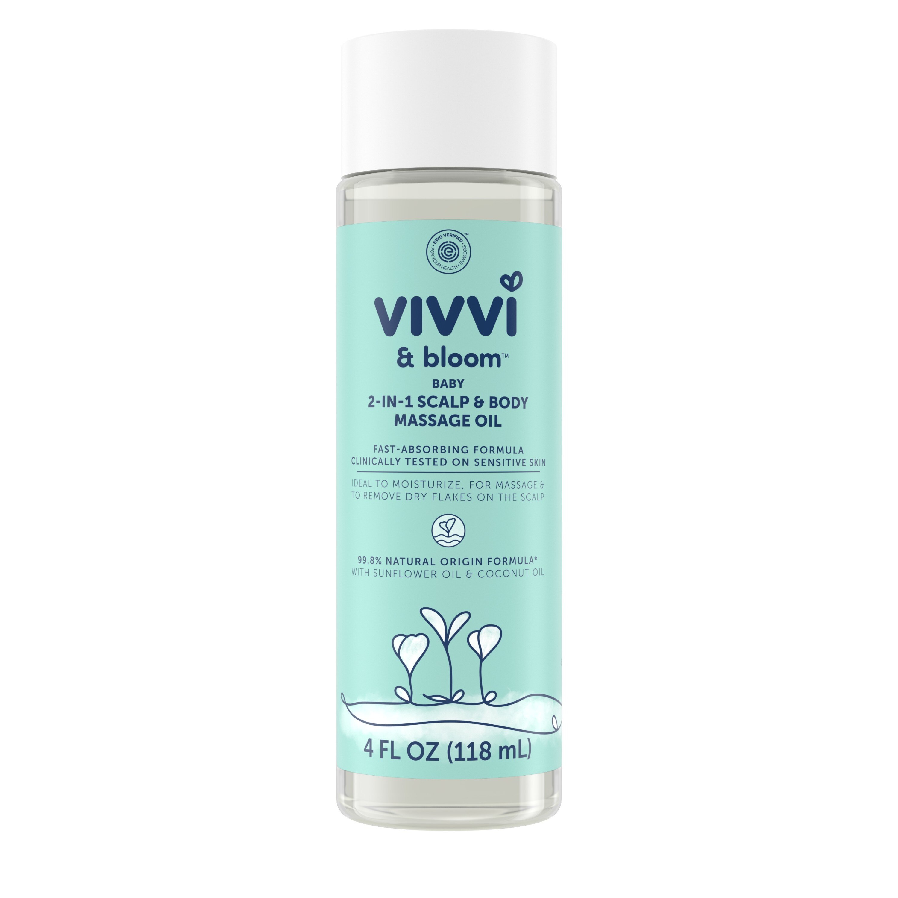 Vivvi & Bloom 2-in-1 Baby Scalp & Body Oil, 4 FL OZ