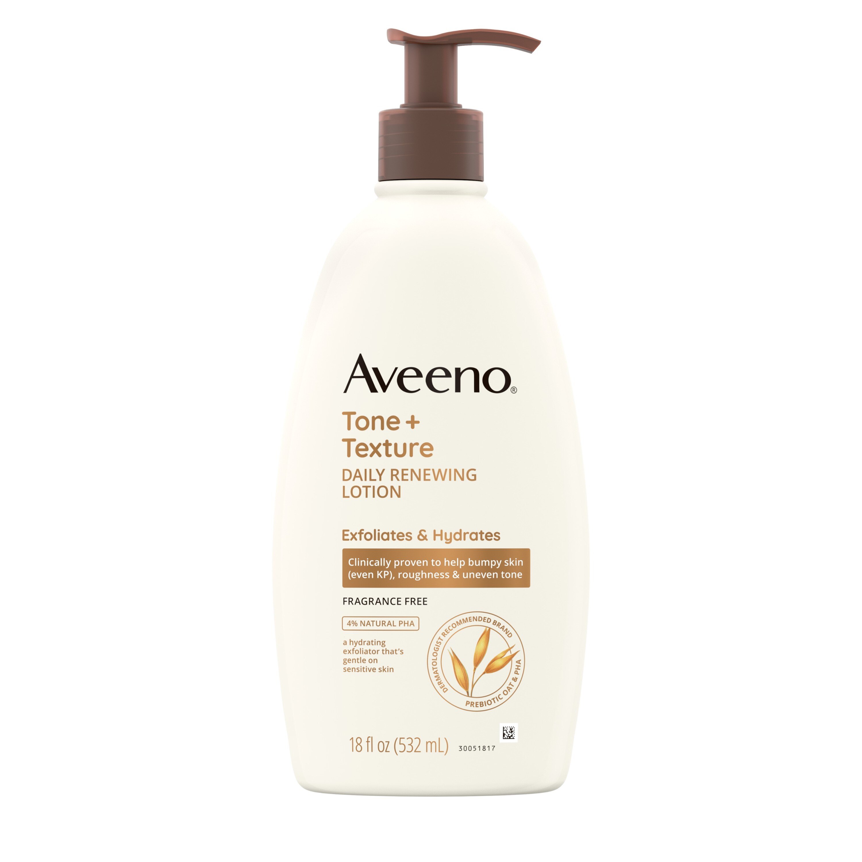 Aveeno Tone + Texture Daily Renewing Lotion, Sensitive Skin, 18 OZ