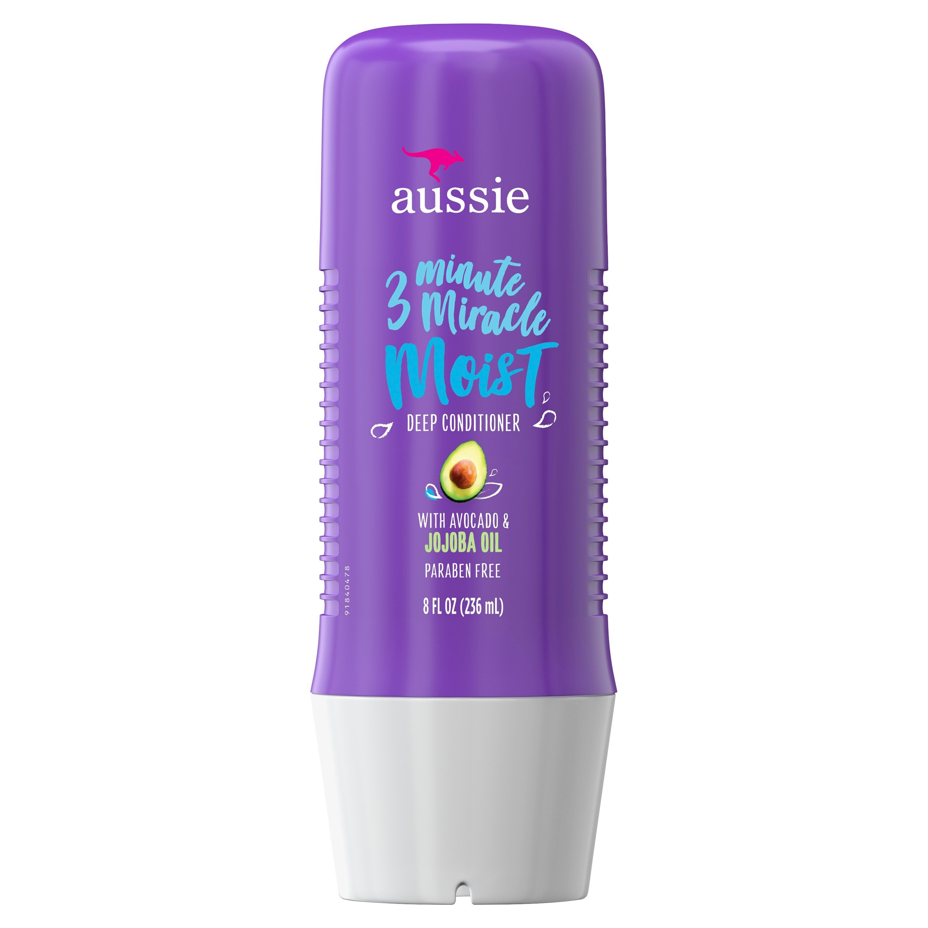 Aussie Paraben-Free Miracle Moist 3 Minute Miracle with Avocado for Dry Hair Repair, 8 OZ