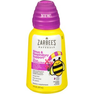 Zarbee's Naturals Children's Sinus & Respiratory Liquid, Geranium & Bioflavonoids, Daytime, 7OZ