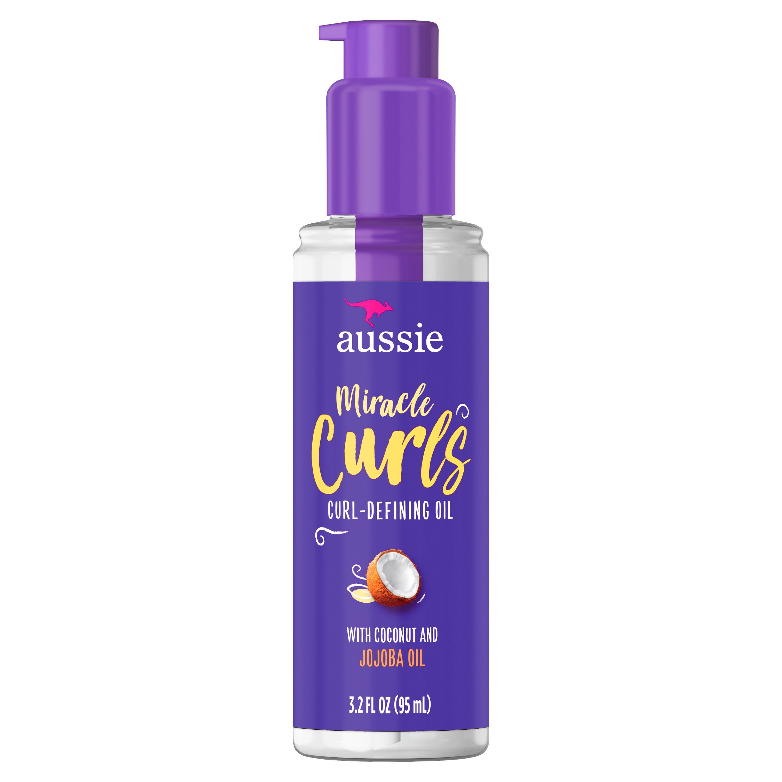 Aussie Miracle Curls Curl-Defining Oil - Tratamiento para el cabello con aceite de jojoba australiano, 3.2 oz