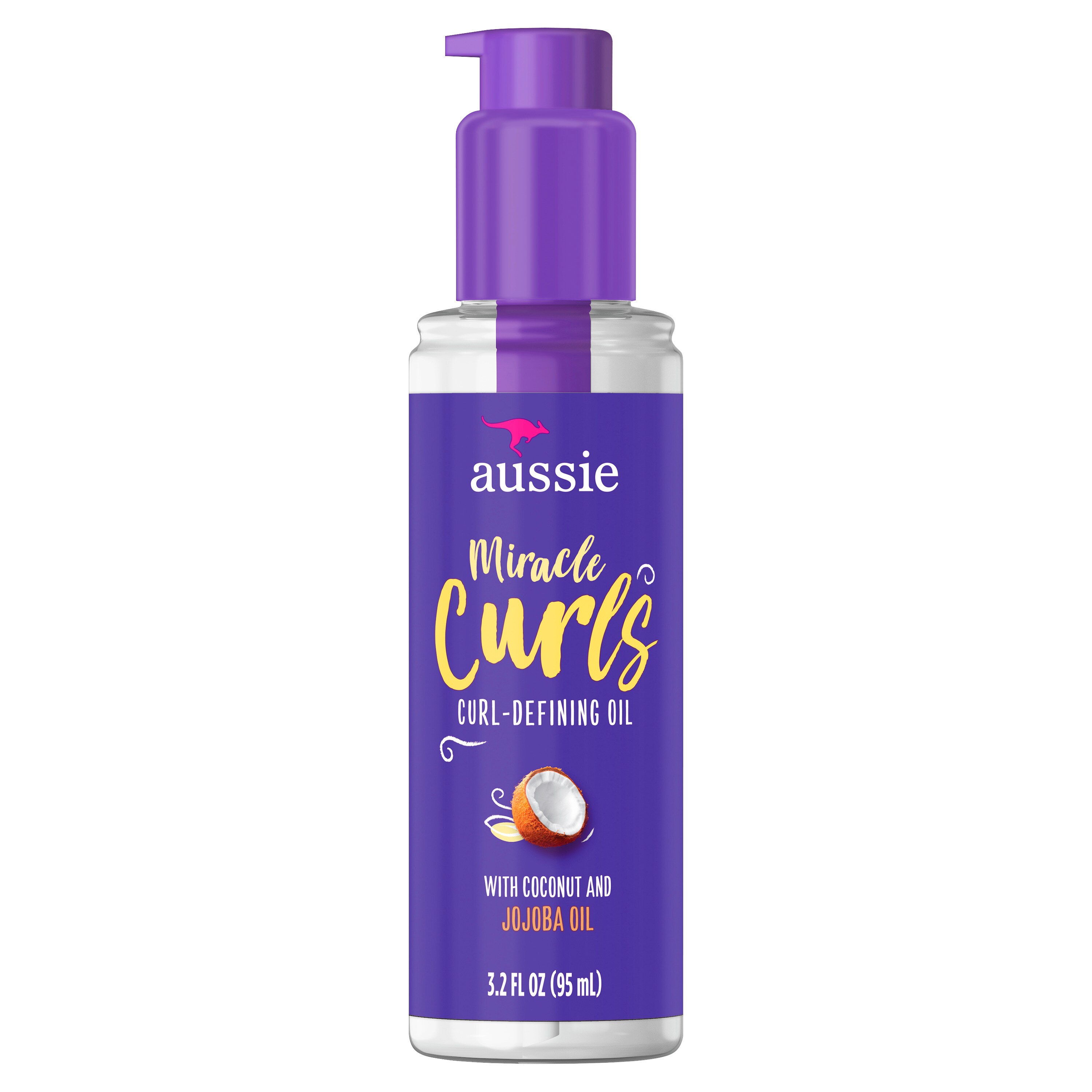 Aussie Miracle Curls Curl-Defining Oil Hair Treatment with, 3.2 OZ