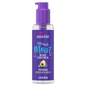 Aussie Miracle Moist Intense - Aceite hidratante con aceite de jojoba para cabello seco, 3.2 oz