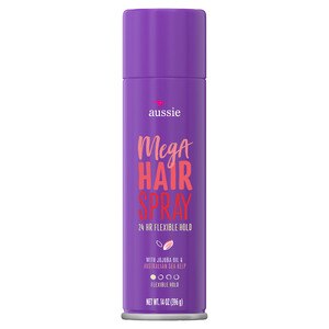 Aussie Mega Hold Hairspray with Jojoba Oil & Sea Kelp, 14 OZ