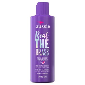 Aussie Beat the Brass Paraben-Free Purple Shampoo for Color-Treated Hair, 8 OZ